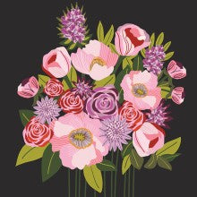 Kirsten Katz Small Greeting Card Roses and Poppies