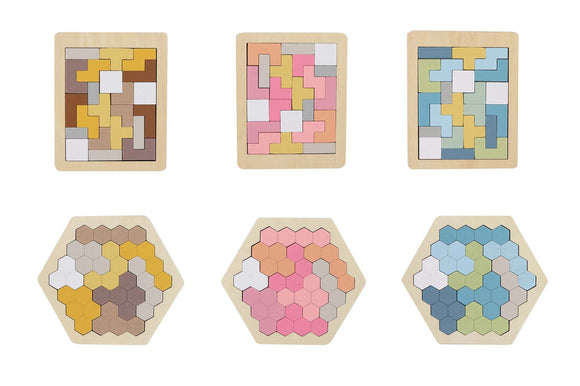 Kaper Kidz Wooden Hexagon and Pentomino Puzzle