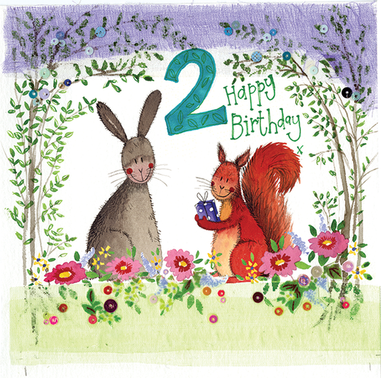 Alex Clark Greeting Card 2 Year Old Woodland Birthday