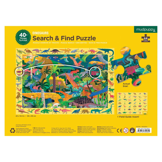 Mudpuppy 64pc Search & Find Jigsaw Puzzle Dinosaurs