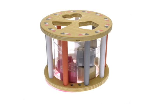 Calm and Breezy Rolling Wooden Shape Sorter Pink