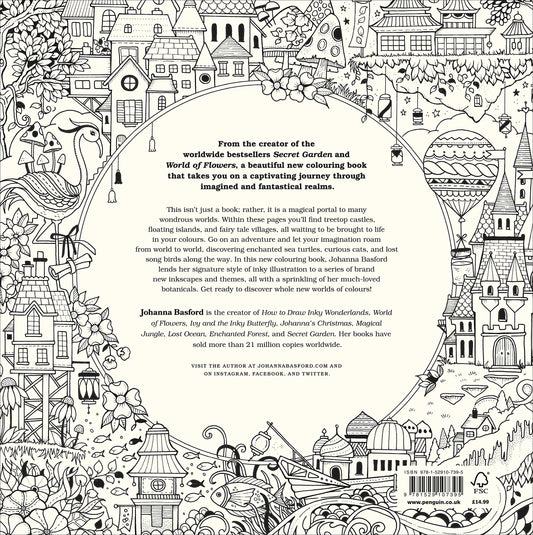 Colour Worlds of Wonder Colouring Book by Johanna Basford Softcover Book