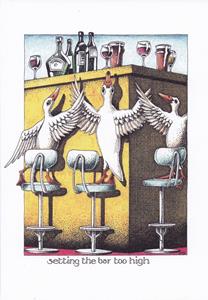 Simon Drew Greeting Card Bar Too High