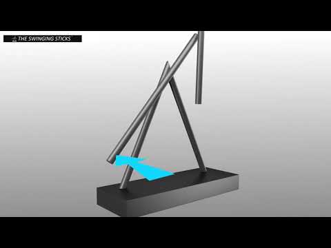 The Swinging Sticks Desktop Toy Black Silver