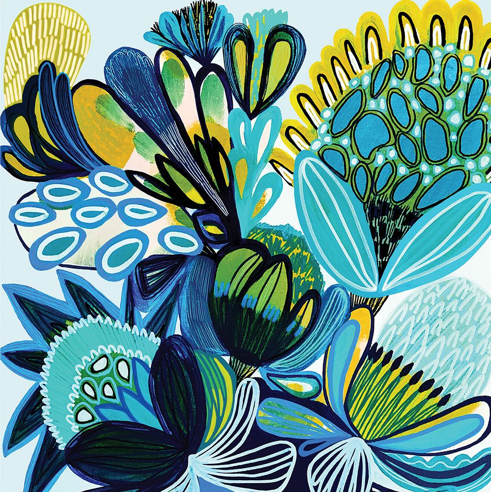 Kirsten Katz Greeting Card Aussie Blue Natives