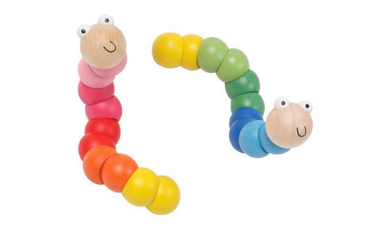 Kaper Kidz Wooden Jointed Worm Rainbow