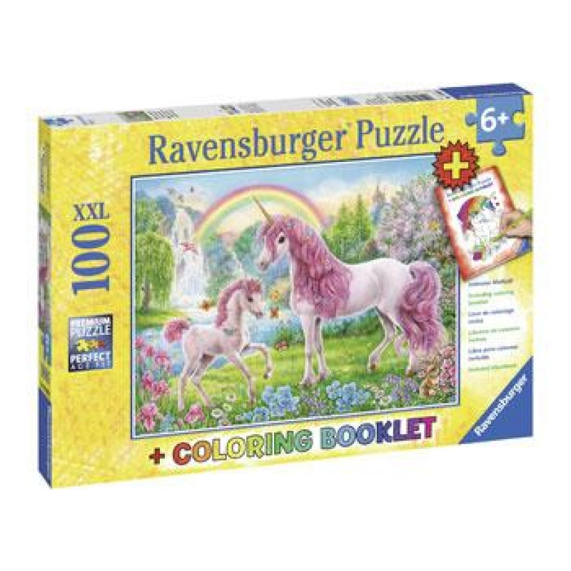 Ravensburger 100pc Jigsaw Puzzle Magical Unicorns & Colouring Book