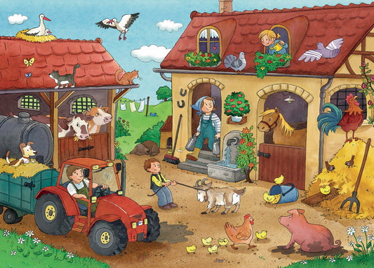 Ravensburger 2x12pc Jigsaw Puzzle Working On The Farm