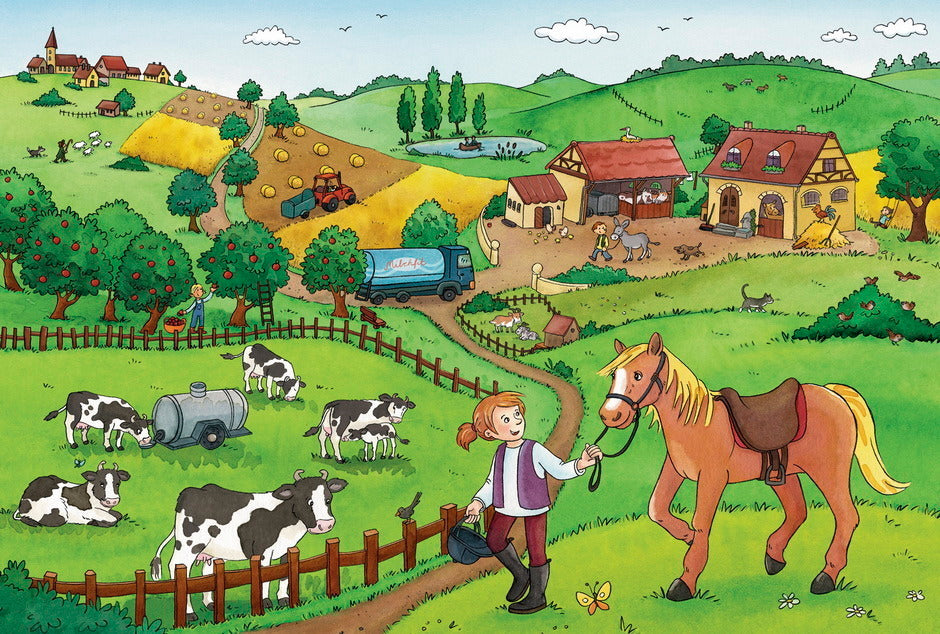 Ravensburger 2x12pc Jigsaw Puzzle Working On The Farm