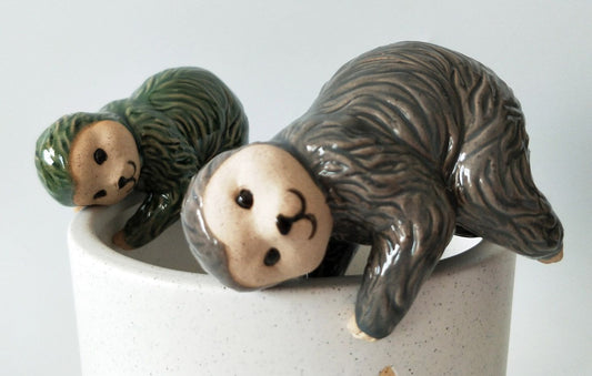 Sloth Pot Hanger Grey or Green Assorted 8cm