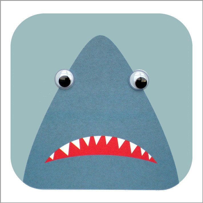 Greeting Card Googly Eyes Shark Sherman