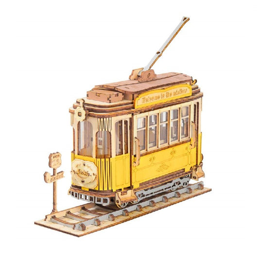 3D Laser Cut Wooden Tram Car Construction Kit