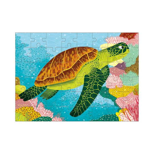 Mudpuppy 48pc Mini Jigsaw Puzzle Green Sea Turtle