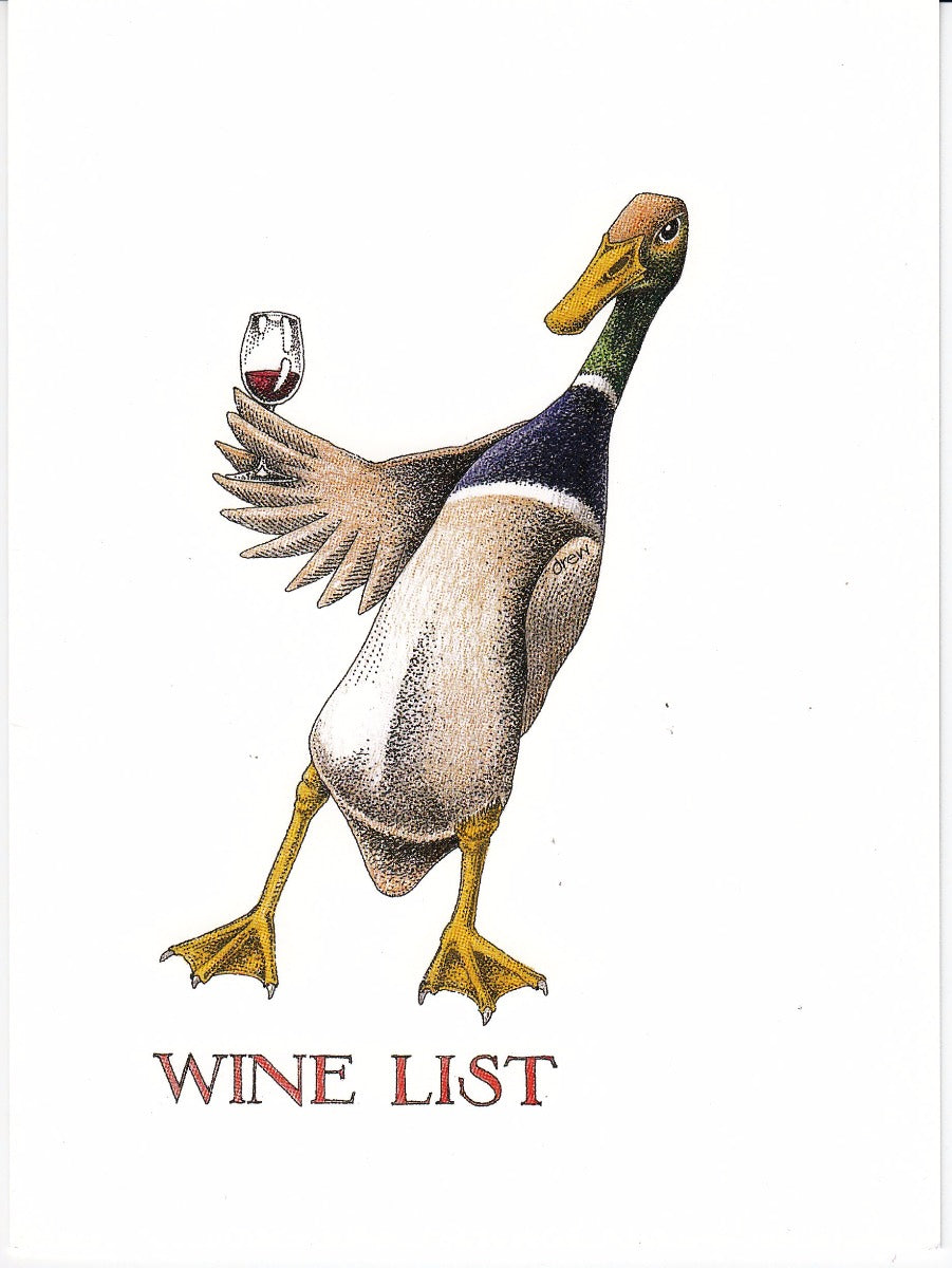 Simon Drew Greeting Card Wine List