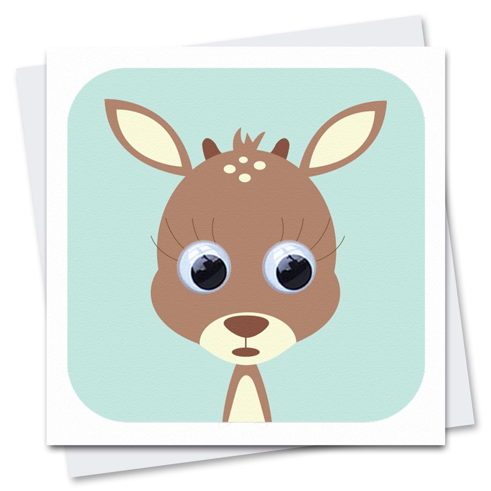 Greeting Card Googly Eyes Deirdre Deer