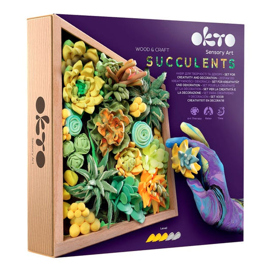 Okto Sensory Art Wood and Craft Succulents Energy