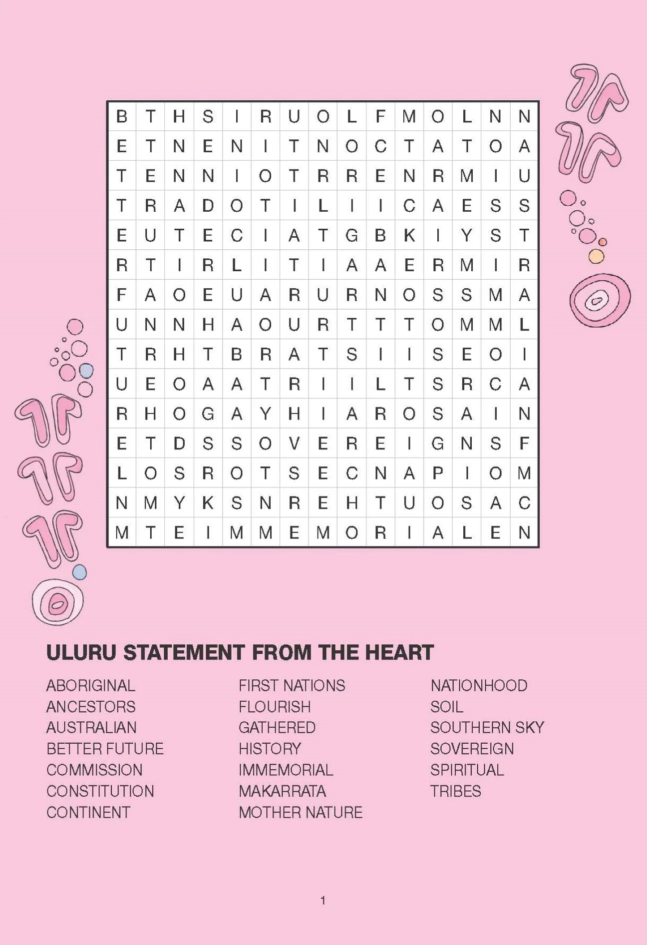 Aboriginal Art Puzzle Book Word Search