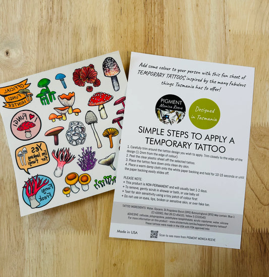 Pigment by Monica Reeve Temporary Tattoos Fungi Lovers
