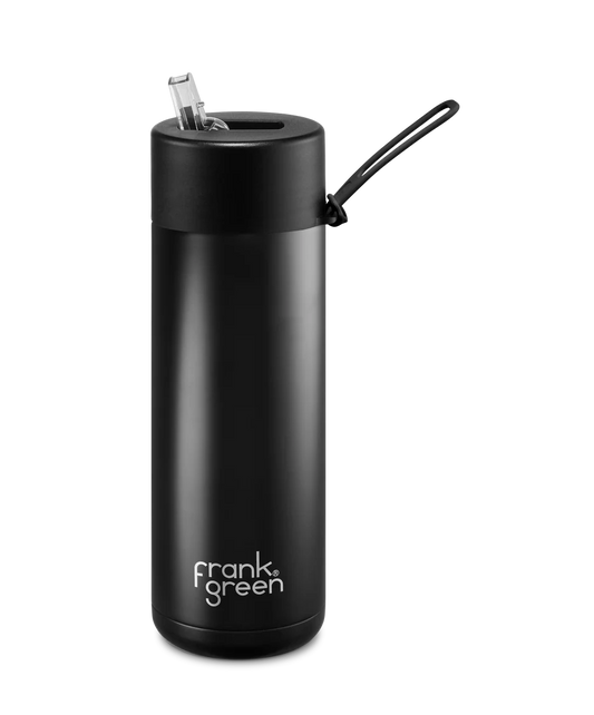 Frank Green 20oz Reusable Bottle with Straw Lid Midnight
