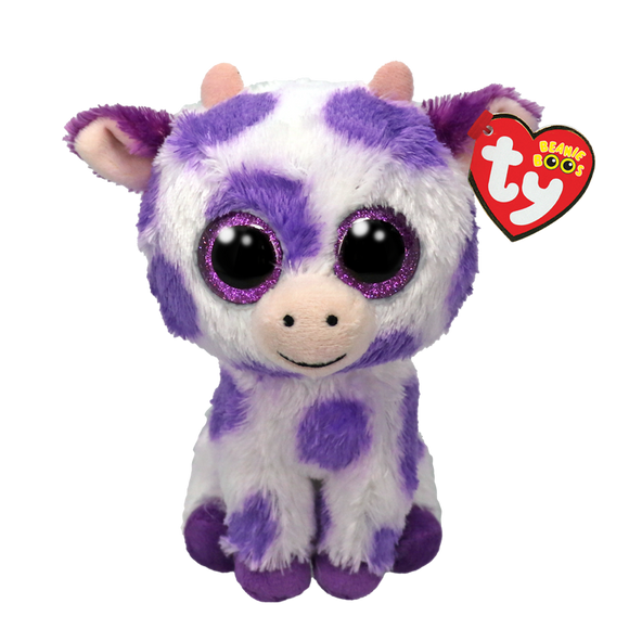 Ty Beanie Boos Ethel Purple Spots Cow