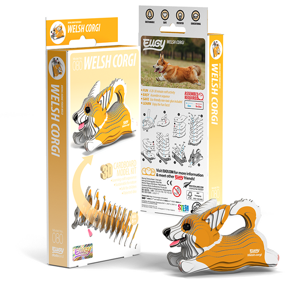 Eugy 3D Cardboard Model Kit Welsh Corgi