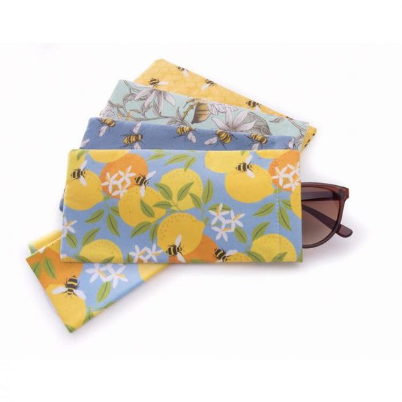 IS Gift Snap Shut Glasses Case and Cleaning Cloth Bees