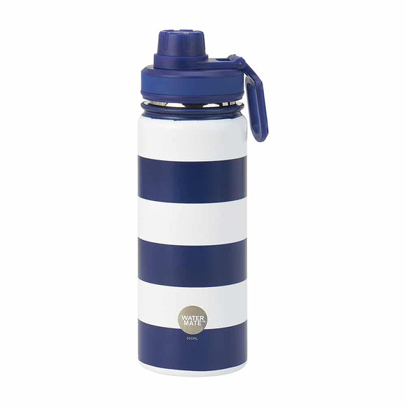 Watermate Stainless Water Bottle - Navy Stripe