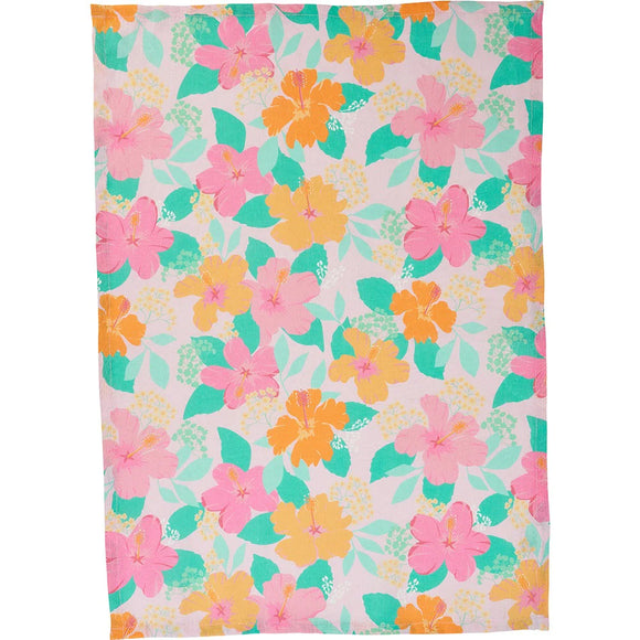 Annabel trends Linen Tea Towel Hibiscus