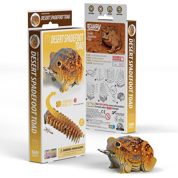 Eugy 3D Cardboard Model Kit Desert Spadefoot Toad