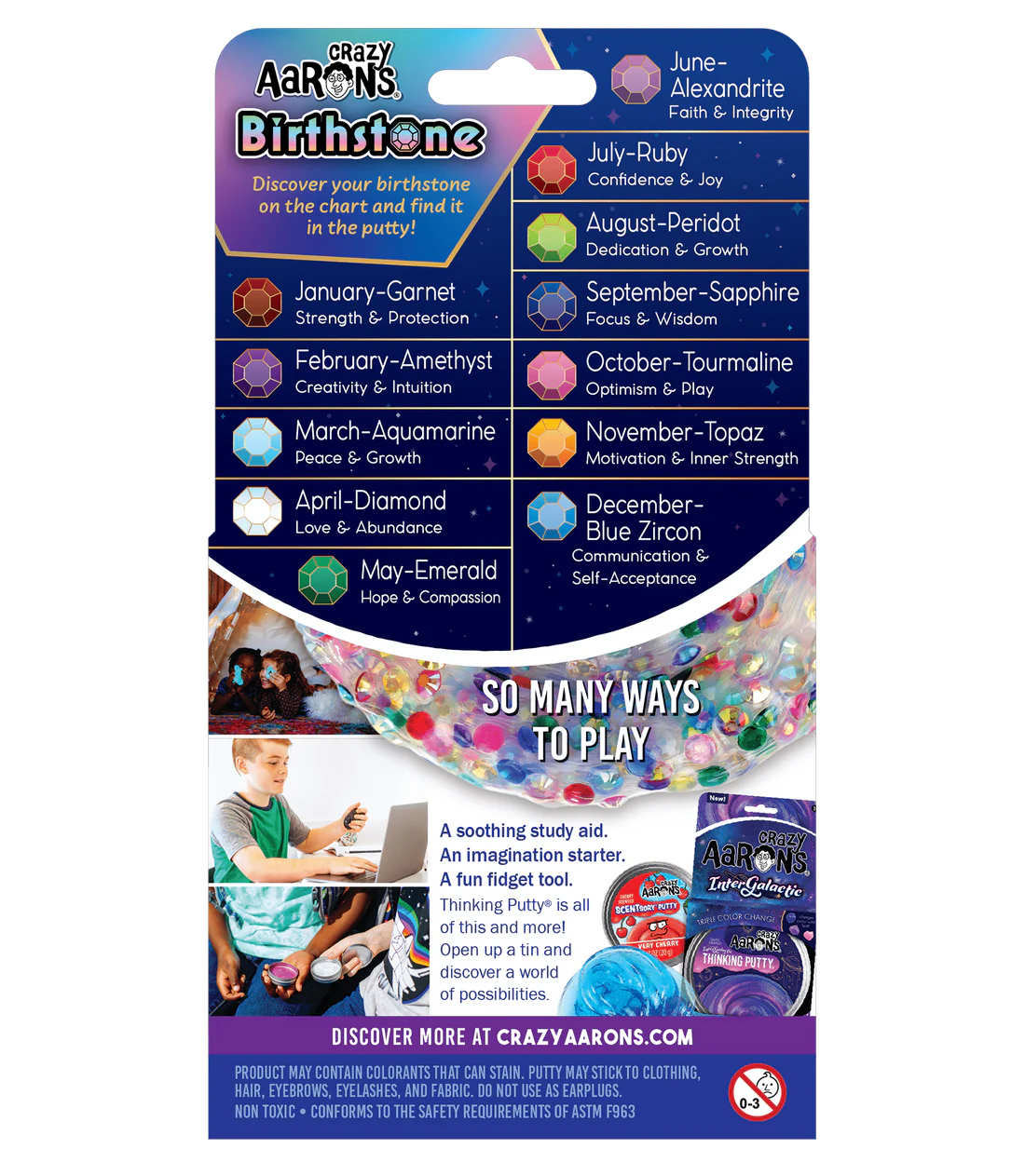 Crazy Aaron's Thinking Putty Trendsetters Birthstone