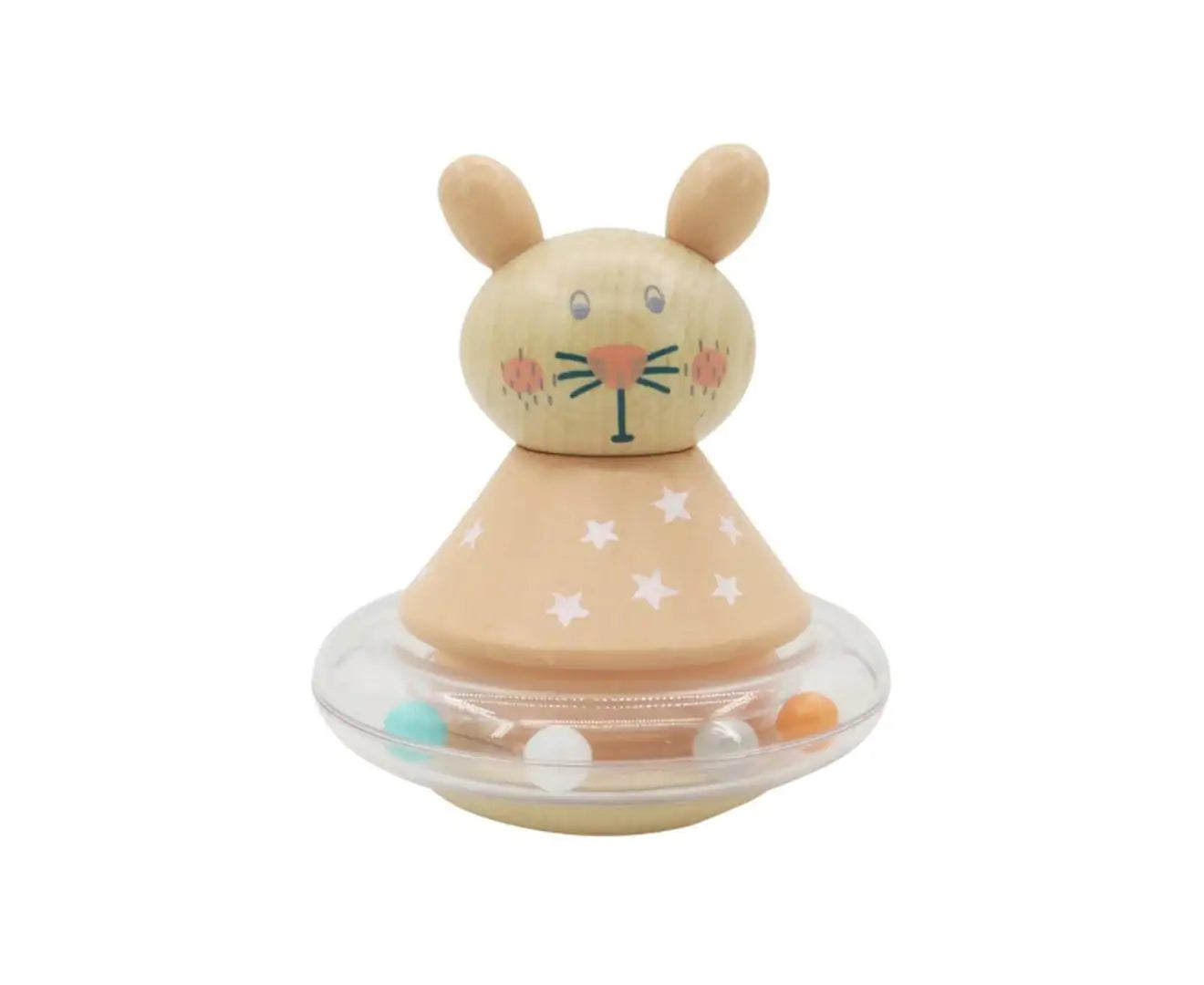 Wooden Animal Rocking Roly-Poly Rattle Assorted