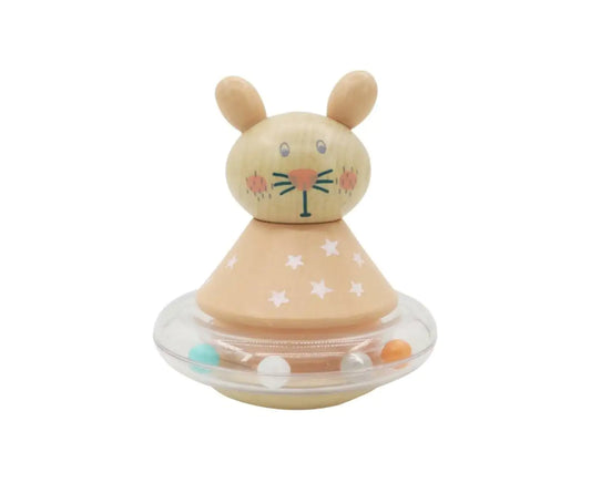 Wooden Animal Rocking Roly-Poly Rattle Assorted