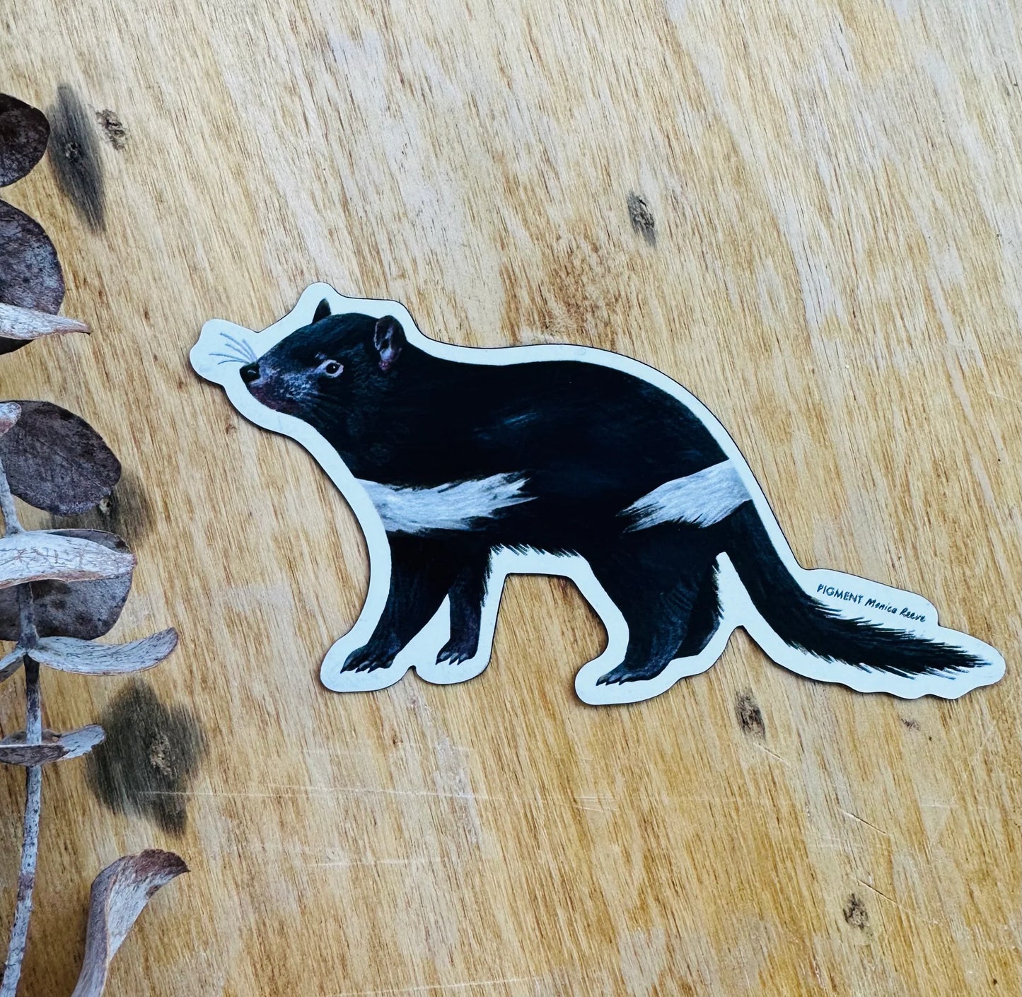 Pigment by Monica Reeve Die Cut Sticker Tasmanian Devil