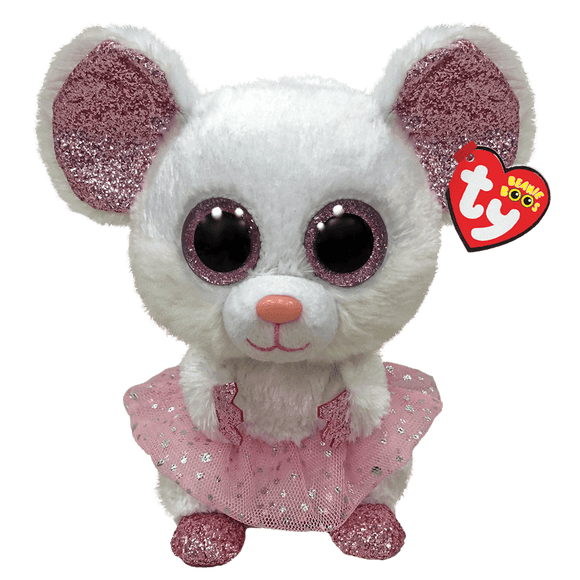 Ty Beanie Boos Nina Regular White Ballerina Mouse