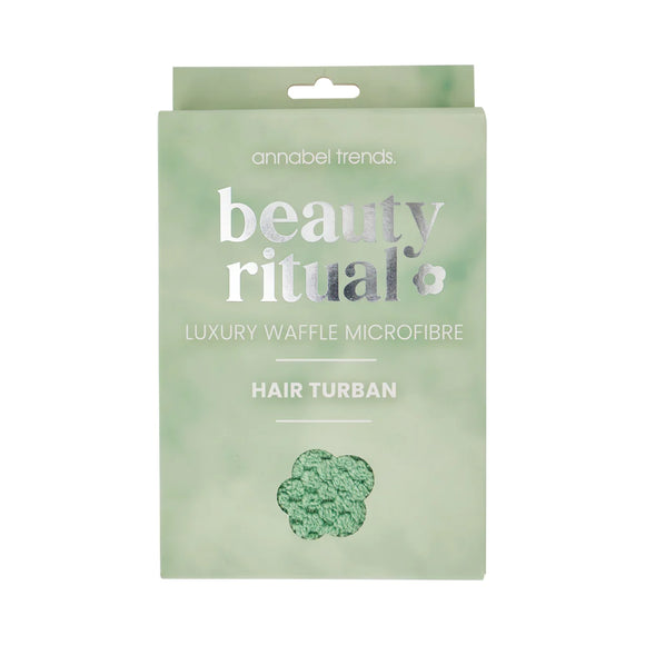 Annabel Trends Beauty Ritual Luxury Waffle Hair Turban Moss