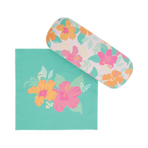 Annabel Trends Glasses Case And Cleaning Cloth Hibiscus