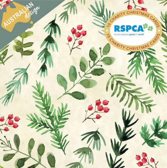 Charity Christmas Card 2025 10pk RSPCA Festive Pattern