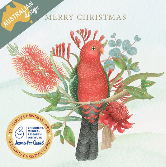 Charity Christmas Card 2025 10pk Floral King Parrot