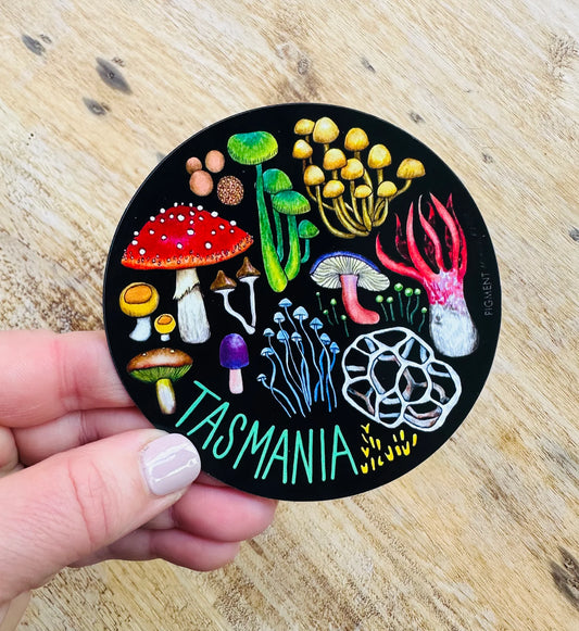 Pigment by Monica Reeve Die Cut Magnet Tasmania Fungi Finds