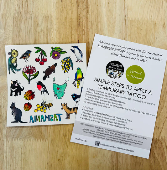 Pigment by Monica Reeve Temporary Tattoos Tasmanian Icons