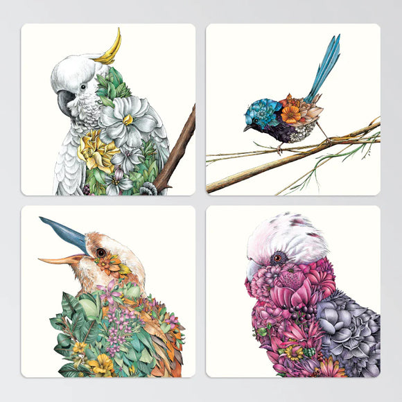 Marini Ferlazzo Coaster Set of 4 Birds of Australia