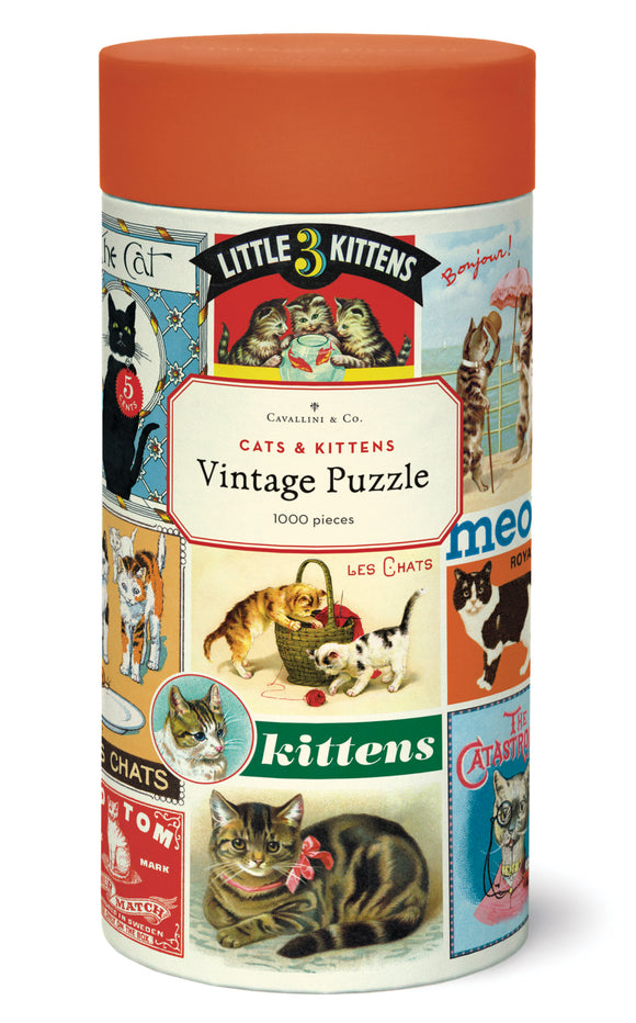 Cavallini Vintage in Tube 1000pc Jigsaw Cats
