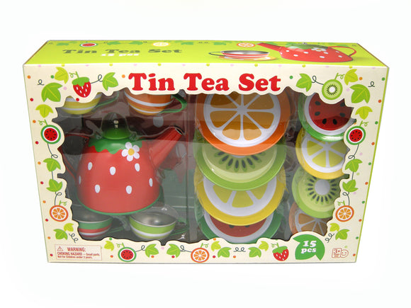 Champion Tin Tea Set with Fruit Design