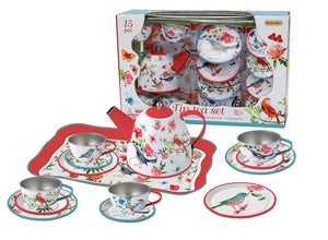 Champion Tin Tea Set With Garden Birds Design