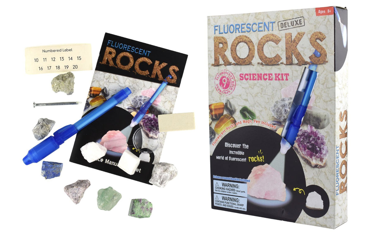 Science Rocks Fluro Deluxe Fluorescent Rocks Science Kit – Plato's Wonder. Create. Discover