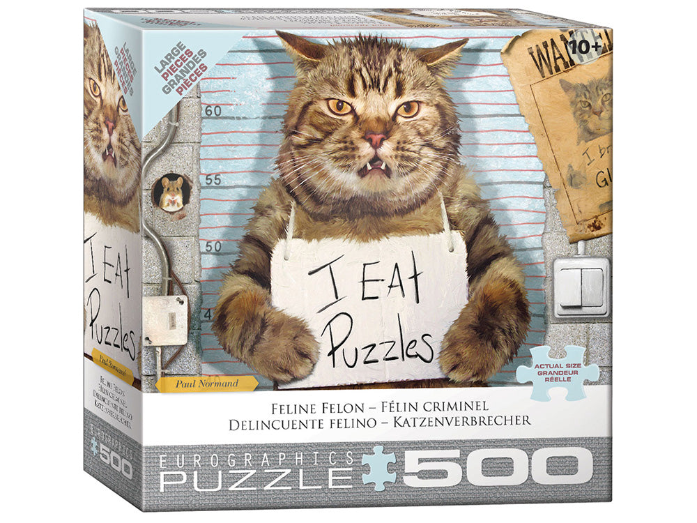 Eurographics 500pc XL Jigsaw Puzzle Jigsaw Feline Felon