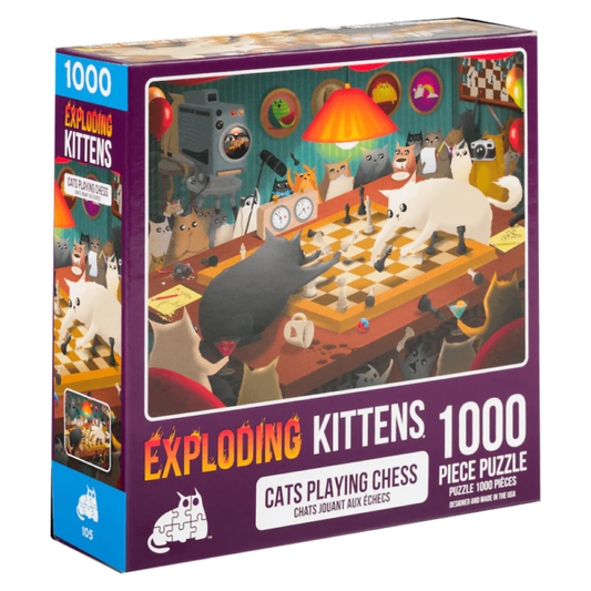 Exploding Kittens 1000pc Jigsaw Puzzle Cats Playing Chess