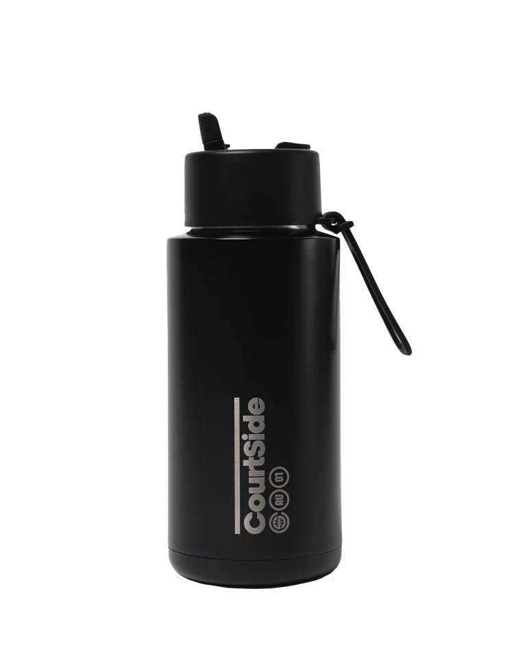 Frank Green Limited Edition 34oz Stainless Steel Ceramic Reusable Bottle with Flip Straw Lid Shadow Chrome