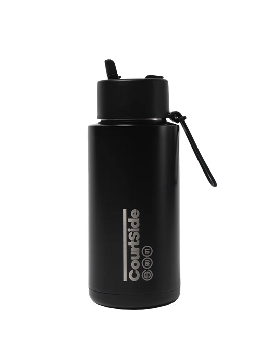 Frank Green Limited Edition 34oz Stainless Steel Ceramic Reusable Bottle with Flip Straw Lid Shadow Chrome