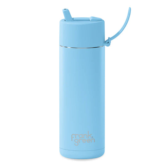 Frank Green 20oz Reusable Bottle with Straw Lid Sky Blue